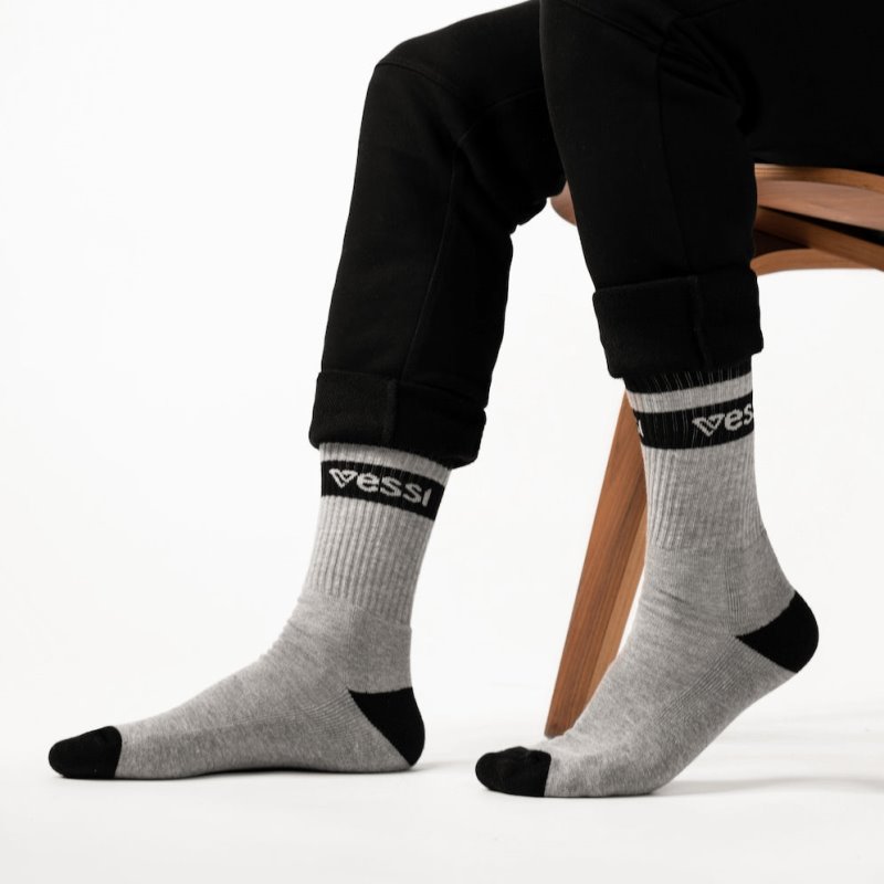 Grey Vessi Crew Socks Accessories Socks | FVB4d0z