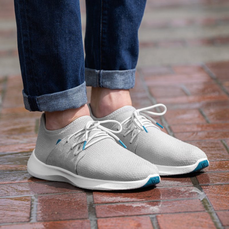 White Grey Vessi Everyday Classic Men's Waterproof Shoes | 31TTWHB